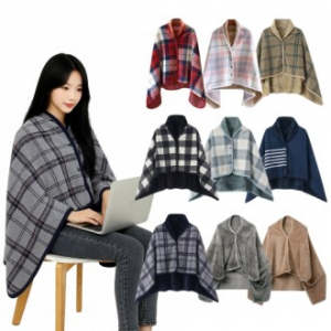 다온 똑딱이 망토담요 극세사 무릎담요 차량용 캠핑담요