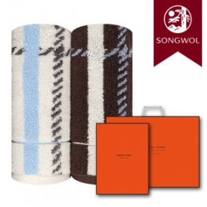 송월타올 CM체크40 200g (30수/40*90cm) 2매입 선물세트(박스+쇼핑백 포함)