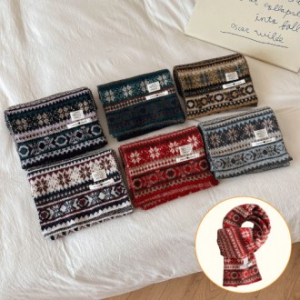 눈꽃 머플러 크리스마스 목도리 보온 방한머플러