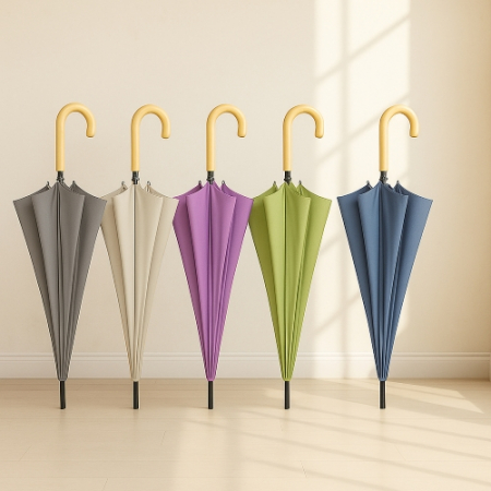 온스 내츄럴 파스텔 16살대 곡자형 손잡이 베이직 장우산 #2