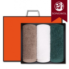 송월타올 포인트 200g (40수/40*90cm) 3매입 선물세트(박스+쇼핑백 포함)