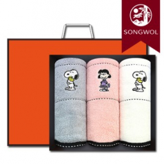 송월타올 스누피프렌즈40 (30수/40*80cm) 3매입 선물세트(박스+쇼핑백 포함)