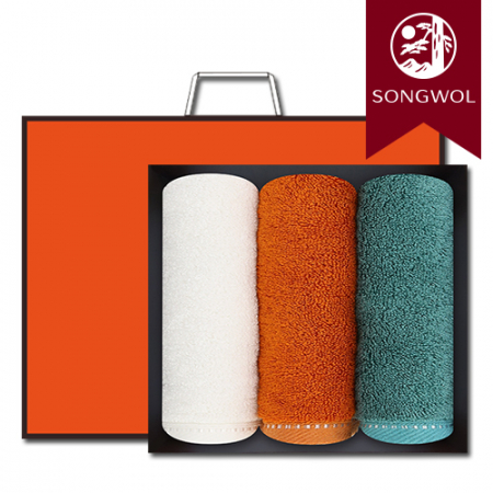 송월타올 솔리드뱀부 200g (뱀부얀/40*80cm) 3매입 선물세트(박스+쇼핑백 포함) #2