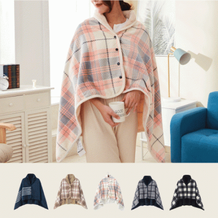 망토담요 똑딱이 입는담요 무릎담요 캠핑 극세사 이불담요 #2