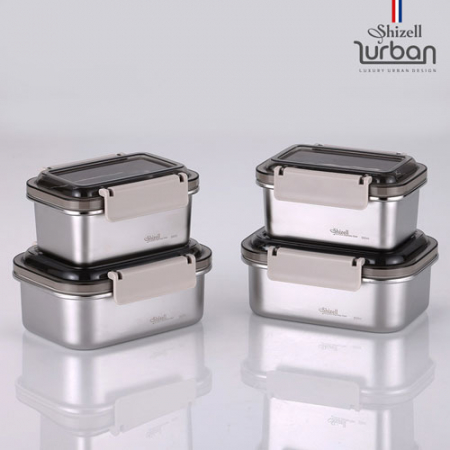 쉬젤 러반 슈퍼클린찬통 직사각4종세트 (600ml*2EA+850ml*2EA) #4