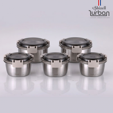 쉬젤 러반 슈퍼클린찬통 원형5종세트 (350ml*3EA+600ml*2EA) #3