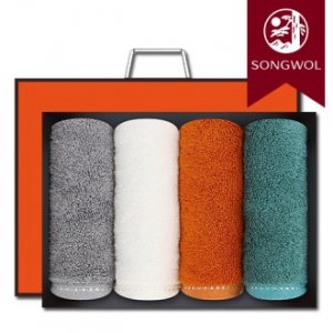 송월타올 솔리드뱀부 200g (뱀부얀/40*80cm) 4매입 선물세트(박스+쇼핑백 포함)
