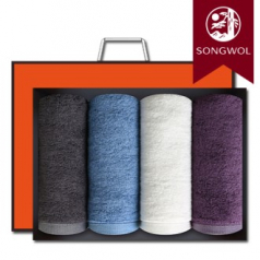 송월타올 뱀부프리미엄무지 180g (뱀부얀/40*80cm) 4매입 선물세트(박스+쇼핑백 포함)