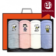 송월타올 스누피프렌즈40 (30수/40*80cm) 4매입 선물세트(박스+쇼핑백 포함)
