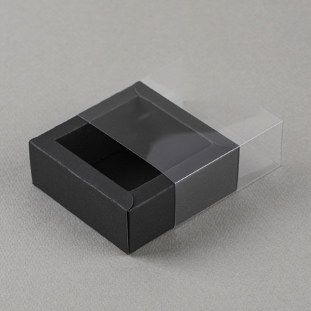 인기박스 PVC 투명 슬리브/슬라이드 선물상자 블랙(가로 8~30cm) #2