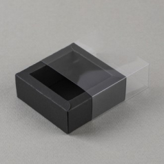 인기박스 PVC 투명 슬리브/슬라이드 선물상자 블랙(가로 8~30cm)