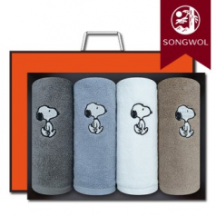 송월타올 스누피리버40 (30수/40*80cm) 4매입 선물세트(박스+쇼핑백 포함)