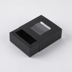 인기박스 창문형 슬리브/슬라이드 선물상자 블랙(가로 8~20cm)