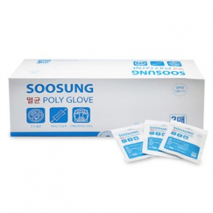 수성 멸균 폴리글러브 1박스(100매입) 2매 개별포장 일회용 의료용 진료용 다용도 위생장갑