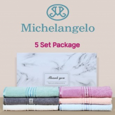 미켈란젤로 마시멜로 세면타월 5P
