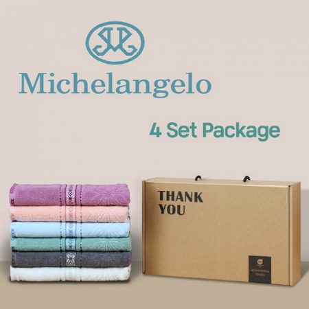 미켈란젤로 마시멜로 세면타월 4P #2