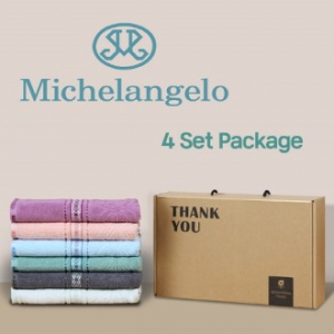 미켈란젤로 마시멜로 세면타월 4P