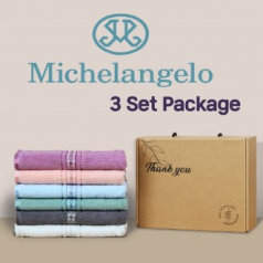 미켈란젤로 마시멜로 세면타월 3P