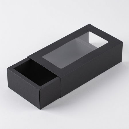 인기박스 창문형 슬리브/슬라이드 선물상자 블랙(가로 22~30cm) #2