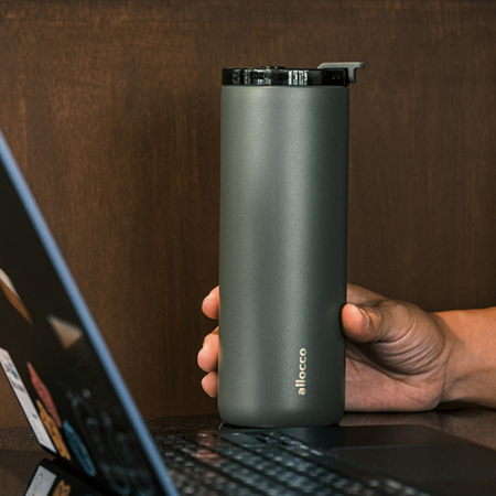 알로꼬 더블월 세라믹 텀블러 600ml 완전밀폐 안새는 이중진공 도자기 각인 빨대 손잡이 텀블러 #7