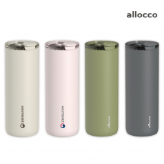 알로꼬 더블월 세라믹 텀블러 600ml 완전밀폐 안새는 이중진공 도자기 각인 빨대 손잡이 텀블러