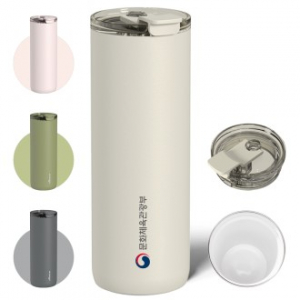 알로꼬 더블월 세라믹 텀블러 600ml 완전밀폐 안새는 이중진공 도자기 각인 빨대 손잡이 텀블러