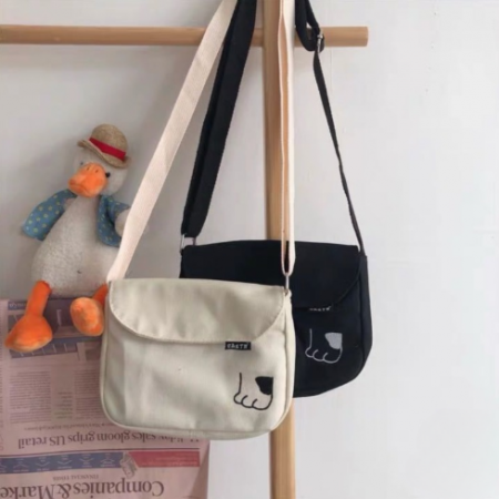 고양이 캔버스 코튼 면 에코 크로스백 #3