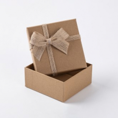 인기박스 베이지 마 리본 고급 선물상자 크라프트(가로 12~40cm0