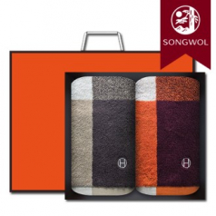 송월타올 호텔컬렉션 스퀘어50 미니바스타월 (40수/50*100cm) 2매입 선물세트(박스+쇼핑백 포함)