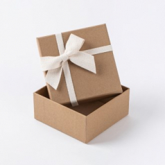 인기박스 아이보리 면 리본 고급 선물상자 크라프트(가로 12~40cm)