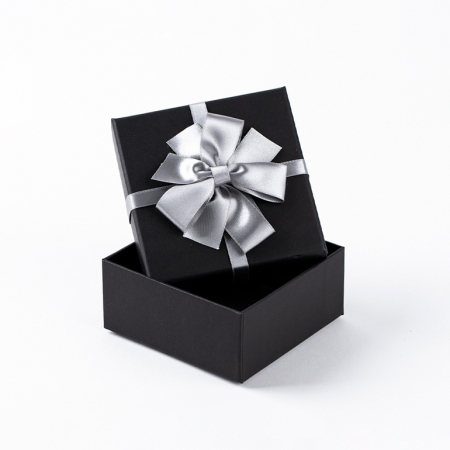 인기박스 실버꽃리본 고급 싸바리 선물상자 블랙(가로 12~10cm) #2