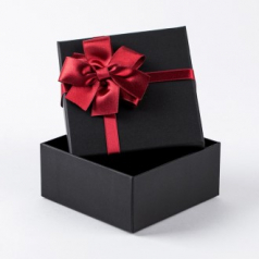 인기박스 레드꽃리본 고급 싸바리 선물상자 블랙(가로 12~40cm)