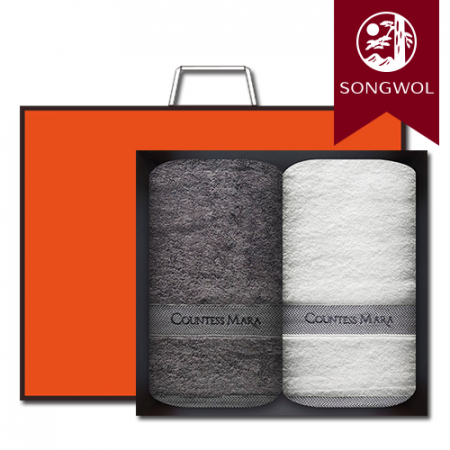 송월타올 CM사선라인50 미니바스타월 (뱀부얀혼방사/50*100cm) 2매입 선물세트(박스+쇼핑백 포함) #2