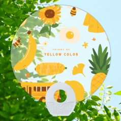 (PP)단면칼라인쇄 PP 고투 명 0.6T 원형 지압계란자루부채