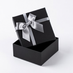 인기박스 실버리본 고급 싸바리 선물상자 블랙(가로 12~40cm)