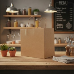 친환경 크라프트 쇼핑백 도시락 1호