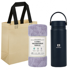 프렌치 핸들 텀블러 + 타올 기프트 세트