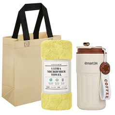 루미오 LED 온도계 텀블러 + 타올 기프트 세트