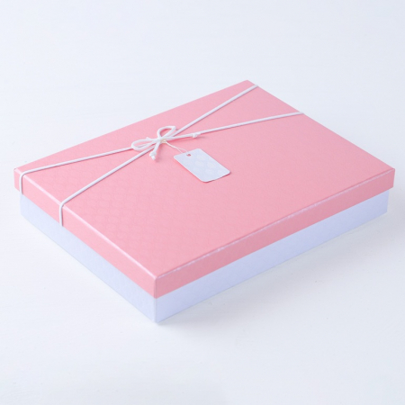 인기박스 포인트리본 고급 싸바리 선물상자 핑크/화이트(가로 28~35cm) #2
