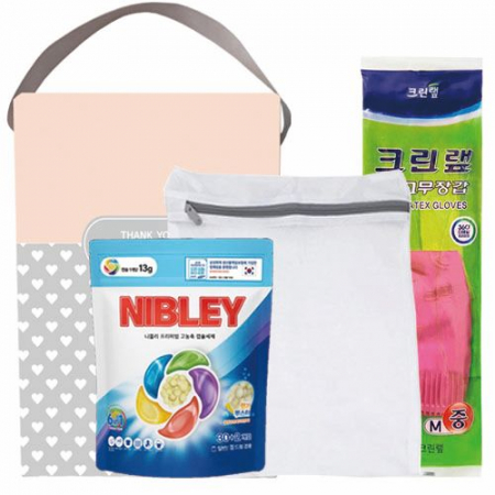니블리캡슐세제+크린랲 고무장갑 + 세탁망 (하트케이스+스티커포함) #2