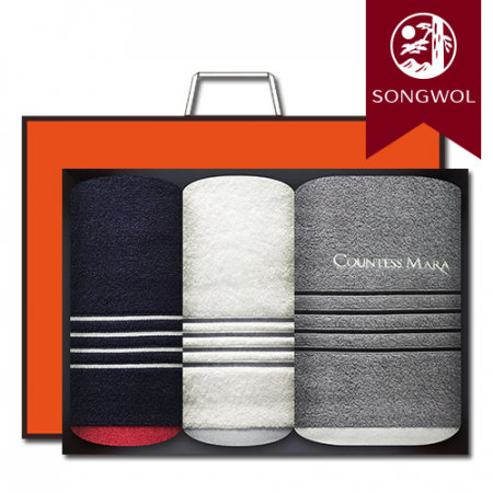 송월타올 CM포라인 바스1장+세면2장 선물세트(박스+쇼핑백 포함) #2