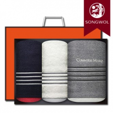 송월타올 CM포라인 바스1장+세면2장 선물세트(박스+쇼핑백 포함)