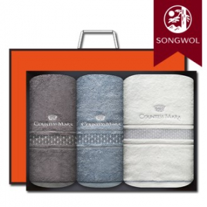 송월타올 CM더블다이아 바스1장+세면2장 선물세트(박스+쇼핑백 포함)