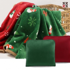 루무드 눈사람 극세사 쿠션 담요