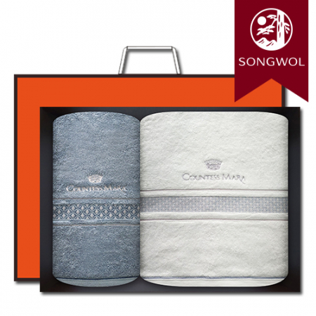 송월타올 CM더블다이아 바스1장+세면1장 선물세트(박스+쇼핑백 포함) #2