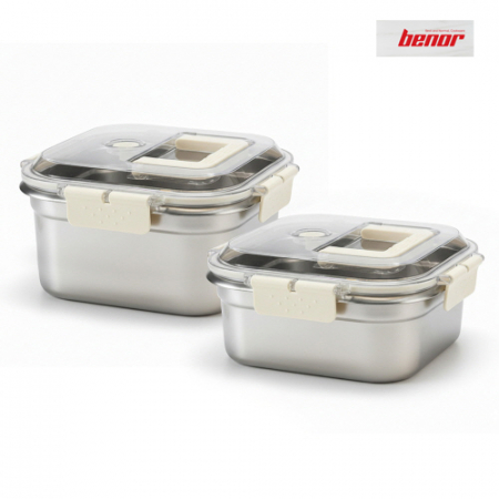 베노르 스텐레스 정사각 저장용기 2종 세트( BN-101) #2