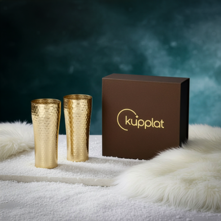 쿠플라트 황동맥주잔(대) 2구 SET #2