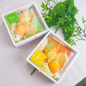 [국산] 감귤 핸드크림+떡메모지 세트 / 메모지 메모 보습 겨울 선물세트