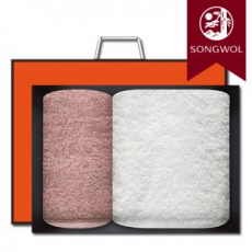 송월타올 프리미엄 40수 바스1장+파미유180g40수 세면1장 선물세트(박스+쇼핑백 포함)