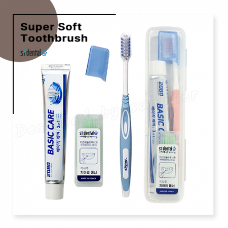 니치 슈퍼소프트캡칫솔 애경2080치약 치간 슬림모 구강세트 #2